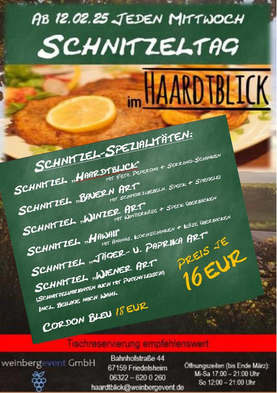Schnitzelplakat neue Preise